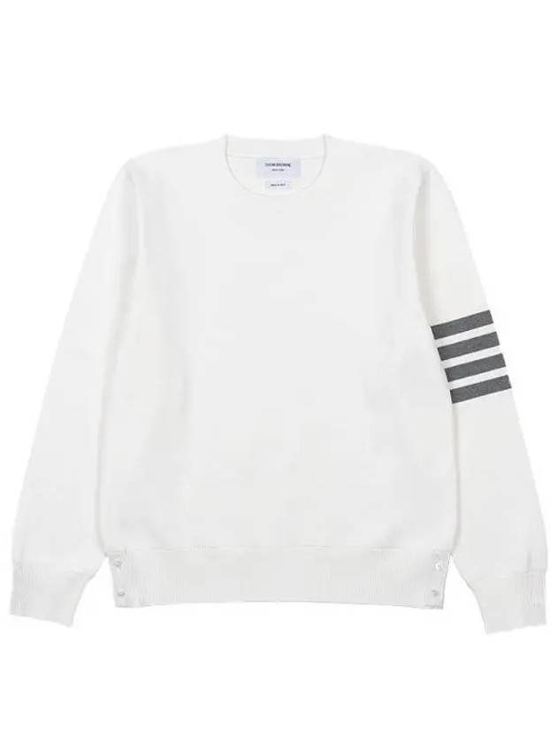 4 Bar Armband Milano Stitch Knit Top White - THOM BROWNE - BALAAN 2