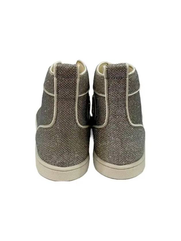 Gold Glitter High Top Sneakers Grey - CHRISTIAN LOUBOUTIN - BALAAN 5