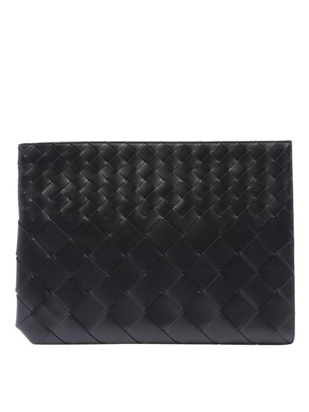 Intrecciato Clutch Bag Black - BOTTEGA VENETA - BALAAN 1