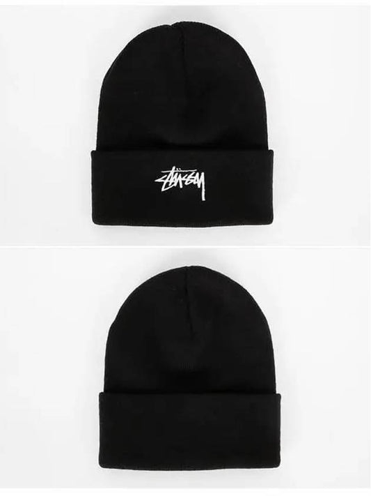 1321020 C 0001 BLACK Stock Cuff Beanie - STUSSY - BALAAN 2