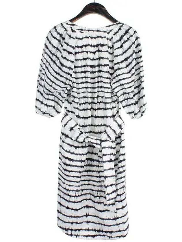 White color pattern striped dress with straps - DIANE VON FURSTENBERG - BALAAN 4