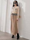 Women's P Logo Maxi Knit Long Dress Beige - PRETONE - BALAAN 2