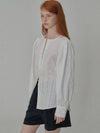 Puff Sleeve Tie Cotton Blouse White - OPENING SUNSHINE - BALAAN 3