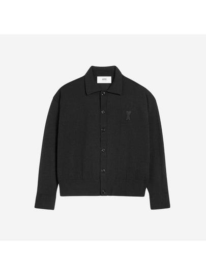 De Coeur Logo Wool Cardigan Black - AMI - BALAAN 2