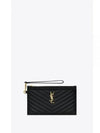 Cassandre Matelasse Large Zipped Lambskin Pouch Bag Black - SAINT LAURENT - BALAAN 2