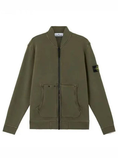 Logo Patch Zip Up Jacket Musk Green - STONE ISLAND - BALAAN 2