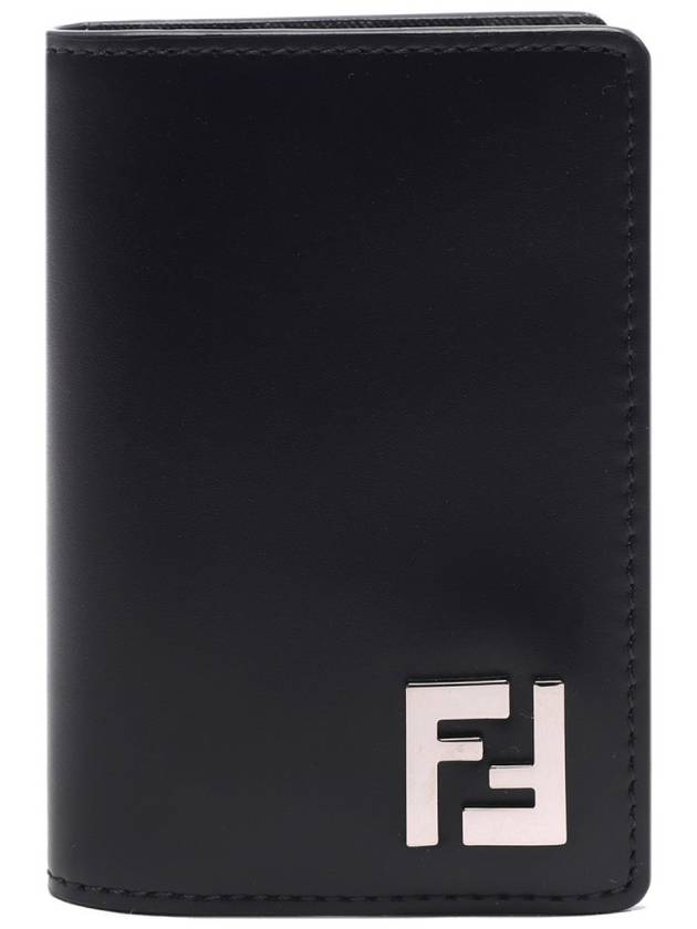 FF Square Leather Card Wallet Black - FENDI - BALAAN 3