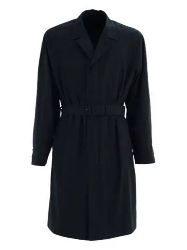 Cotton Blend Over Single Coat Navy - PRADA - BALAAN 2