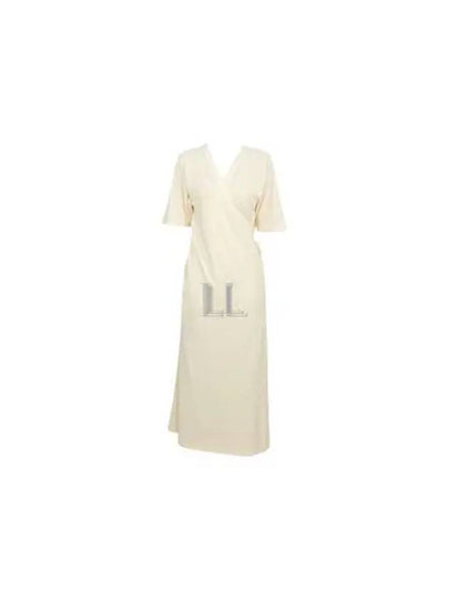 V-Neck Wrap Long Dress Ivory - MAX MARA - BALAAN 2