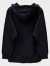 Logo Print Cotton Fleece Oversized Hoodie Black - CELINE - BALAAN 3