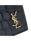 Crocodile Pattern Monogram Half Wallet Black Gold - SAINT LAURENT - BALAAN 8