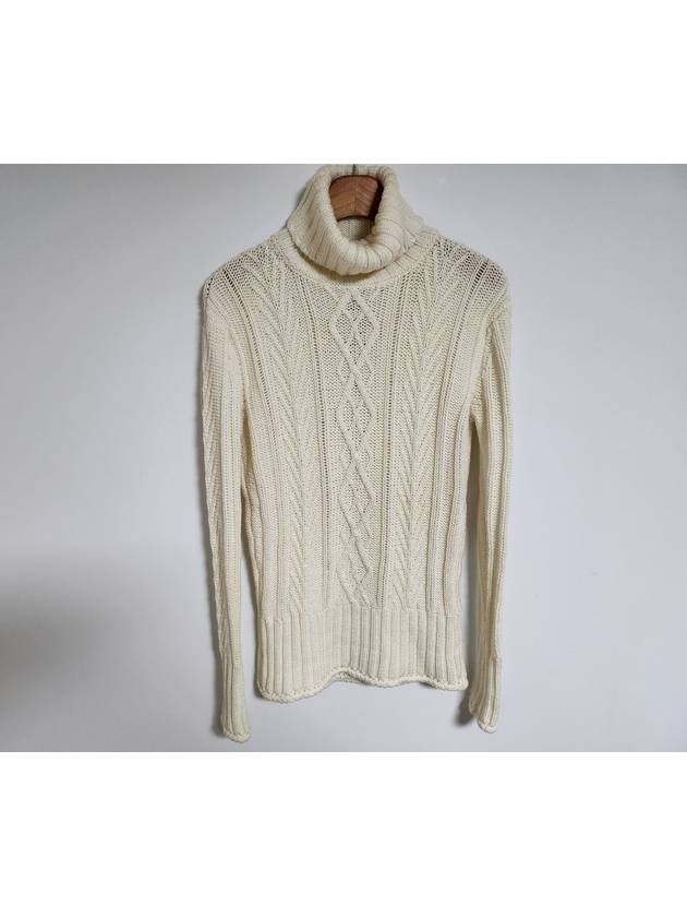 40 Aran Cable Women s Neck Polar Knit FKA222A 00014 - THOM BROWNE - BALAAN 4