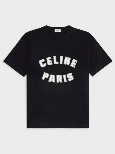 Paris Loose Cotton Jersey Short Sleeve T-Shirt Black - CELINE - BALAAN 2