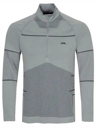 Jimmy Seamless Mid Layer Half Zip Sweater Light Grey Melange - J.LINDEBERG - BALAAN 2