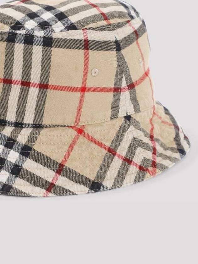 Check Cotton Bucket Hat Beige - BURBERRY - BALAAN 3