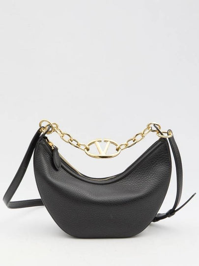 V Logo Zip-Up Medium Tote Bag Black - VALENTINO - BALAAN 2