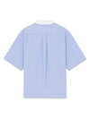 Striped Cotton Short Sleeve Shirt Sky Blue - KENZO - BALAAN 3