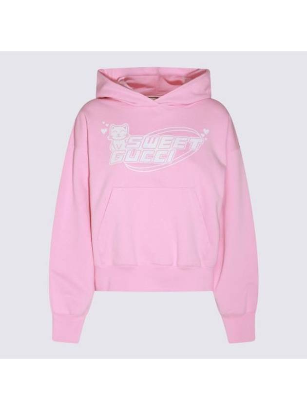 Sweet Gucci Cotton Hoodie Pink - GUCCI - BALAAN 1