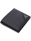 Saffiano Leather Half Wallet Black - PRADA - BALAAN 6