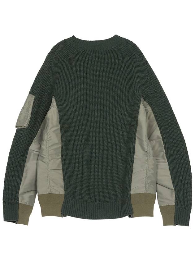 Layered Effect Knit Top Green - SACAI - BALAAN 3