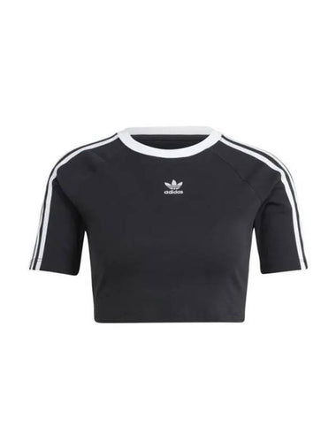 3 Stripe Bay Short Sleeve T-Shirt Black - ADIDAS - BALAAN 1