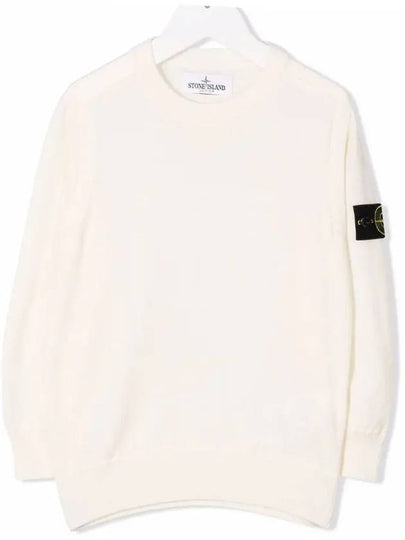 logo patch knit top ivory - STONE ISLAND - BALAAN 2