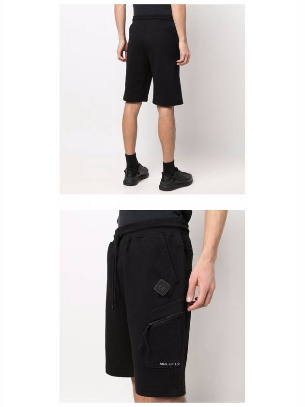 Metropolis Diagonal Fleece Shorts Black - CP COMPANY - BALAAN 6