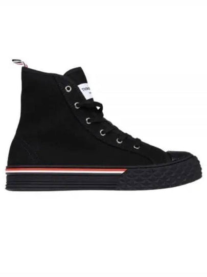 RWB Stripe Canvas Tartan Sole Collegiate High Top Sneakers Black - THOM BROWNE - BALAAN 2