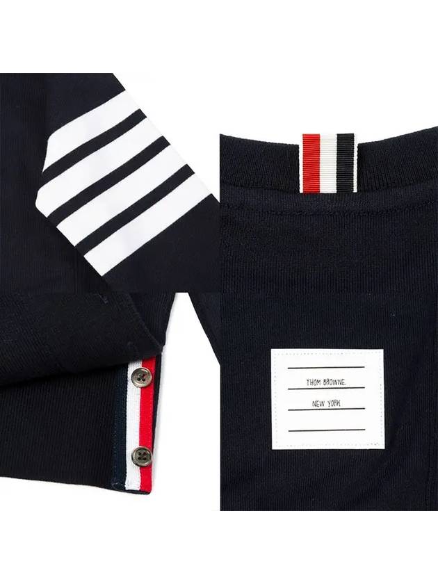 Engineered 4 Bar Stripe Loopback Jersey Knit Crewneck Sweatshirt Navy - THOM BROWNE - BALAAN 4