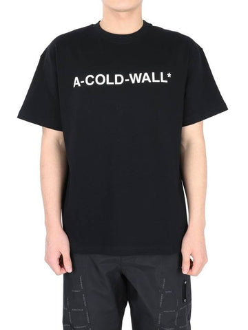 Men s Essential Logo Short Sleeve Black ACWMTS092 - A-COLD-WALL - BALAAN 1