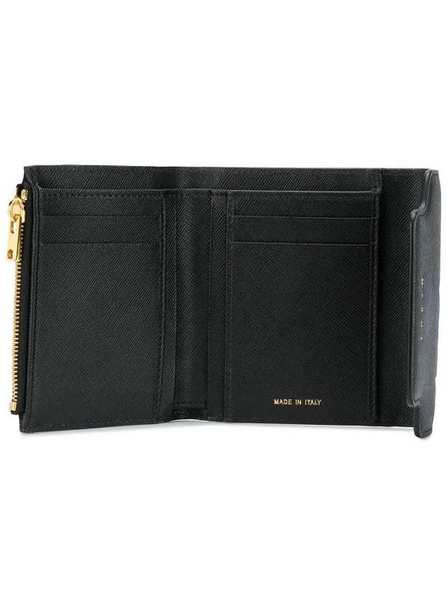 Saffiano Square Bicycle Wallet Black - MARNI - BALAAN.