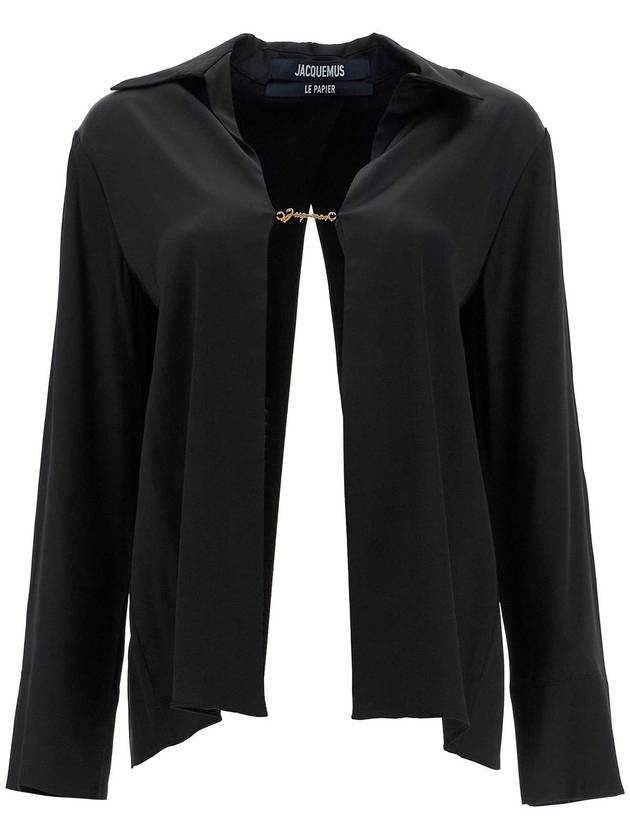 La Chemise Notte Open Charm Logo Shirt Black - JACQUEMUS - BALAAN 2