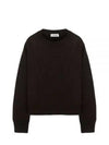 Crew Neck Wool Knit Top Dark Brown - JIL SANDER - BALAAN 2