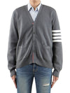 Milano Stitch 4-Bar Cardigan Medium Grey - THOM BROWNE - BALAAN 2