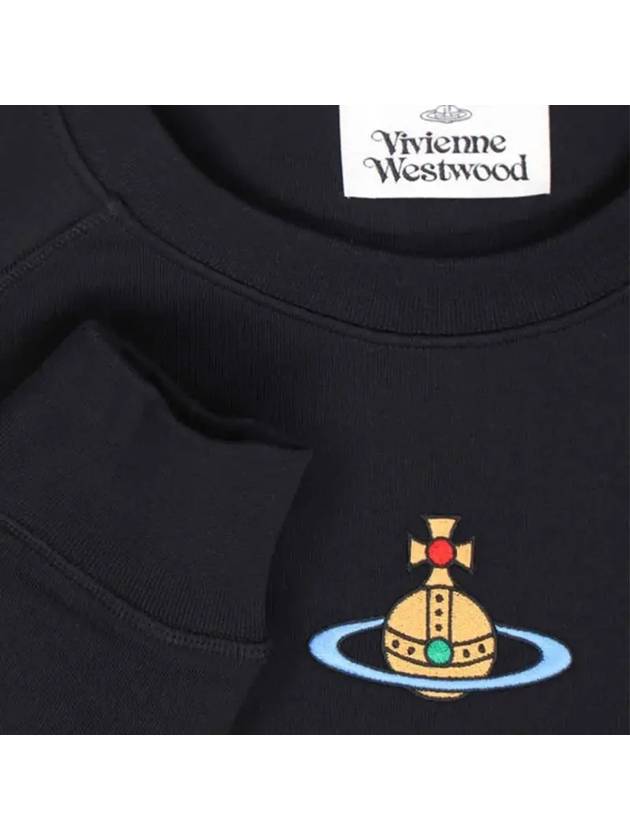 Embroidered Logo Cotton Sweatshirt Black - VIVIENNE WESTWOOD - BALAAN 4