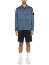 Marina Raw Plated Linen Hooded Jacket Royal Blue - STONE ISLAND - BALAAN 3