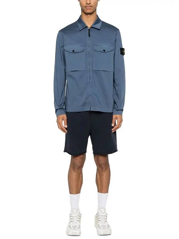 Marina Raw Plated Linen Hooded Jacket Royal Blue - STONE ISLAND - BALAAN 3