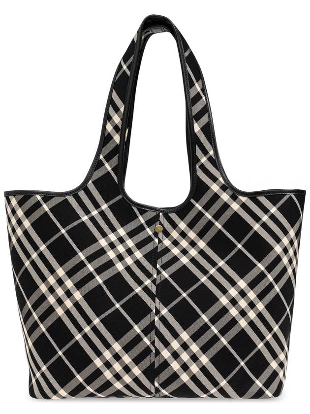 Check Medium Tote Bag Black - BURBERRY - BALAAN 4