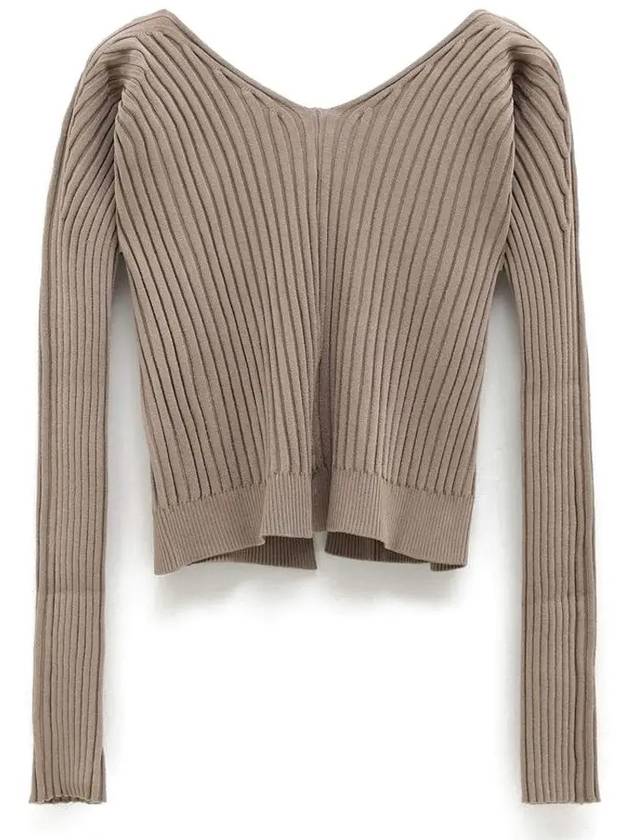 La Maille Pralu Longue Micro Charm Logo Cardigan Dark Beige - JACQUEMUS - BALAAN 4