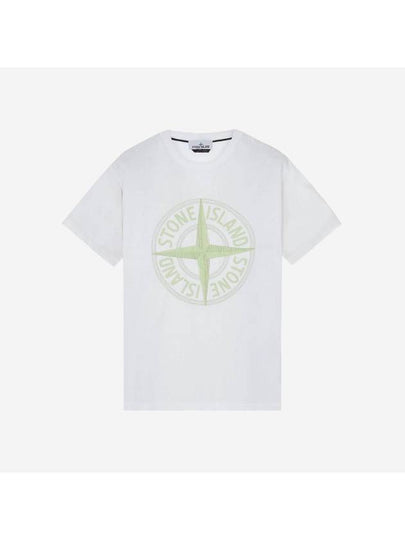 Stitch Embroidered Logo Short Sleeve T-Shirt White - STONE ISLAND - BALAAN 2