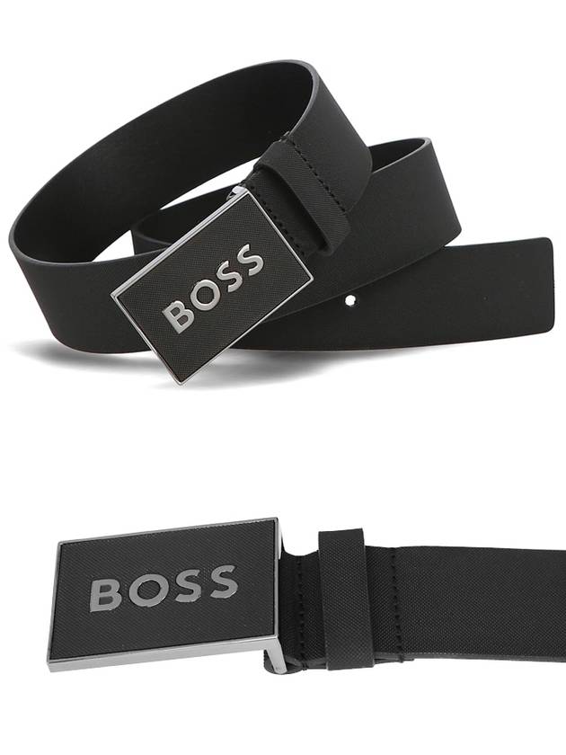Lettering Logo Leather Belt Black - HUGO BOSS - BALAAN 3
