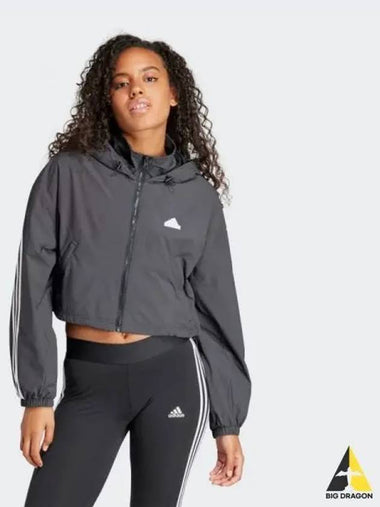 Women s Future Icon 3S Windbreaker BLACKwhite - ADIDAS - BALAAN 1