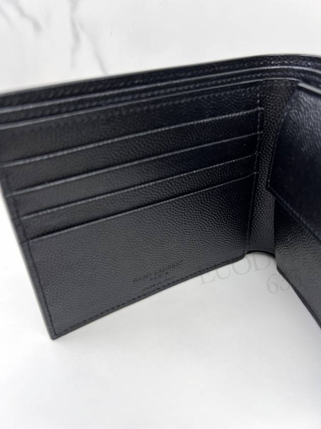 East West Leather Half Wallet Black - SAINT LAURENT - BALAAN 8