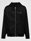 Reversible Cotton Fleece Re-Nylon Zip-up Hoodie Black - PRADA - BALAAN 2