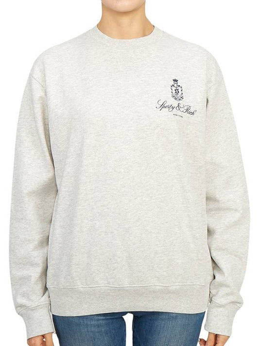 Vendome Crew Neck Cotton Sweatshirt Grey - SPORTY & RICH - BALAAN 2