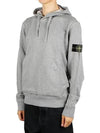 Cotton Fleece Garment Dyed Hoodie Grey - STONE ISLAND - BALAAN 2