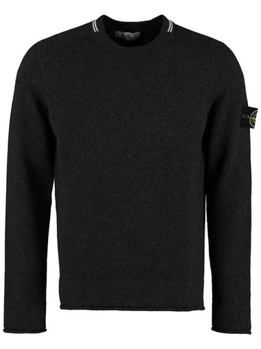 Wappen Patch Wool Knit Top Charcoal - STONE ISLAND - BALAAN 1