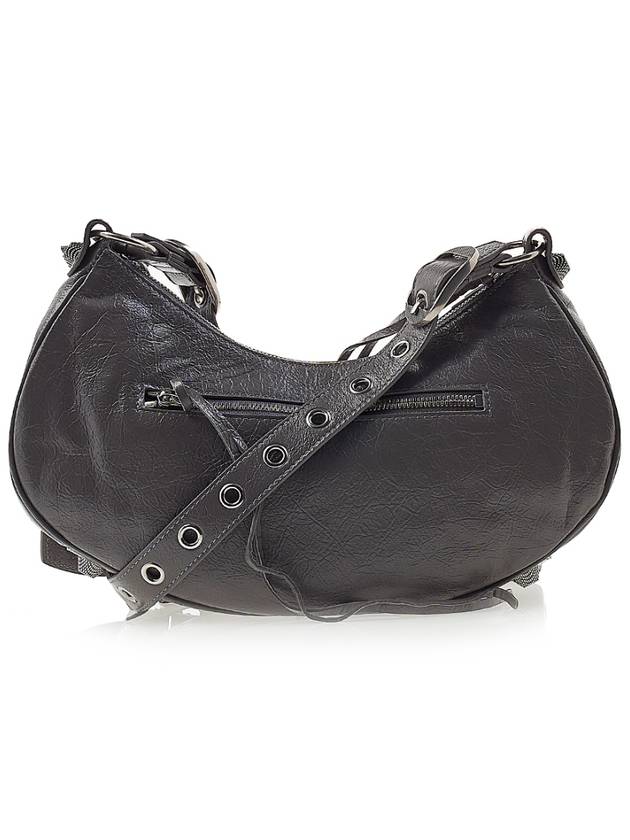 Le Cagole Small Leather Shoulder Bag Grey - BALENCIAGA - BALAAN 4