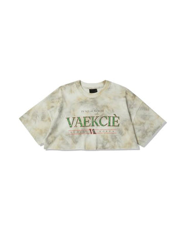 TIEDYE LOGO GRAPHIC CROP T SHIRTBEIGE - VAEKCIE - BALAAN 1