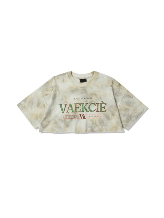 TIEDYE LOGO GRAPHIC CROP T SHIRTBEIGE - VAEKCIE - BALAAN 1